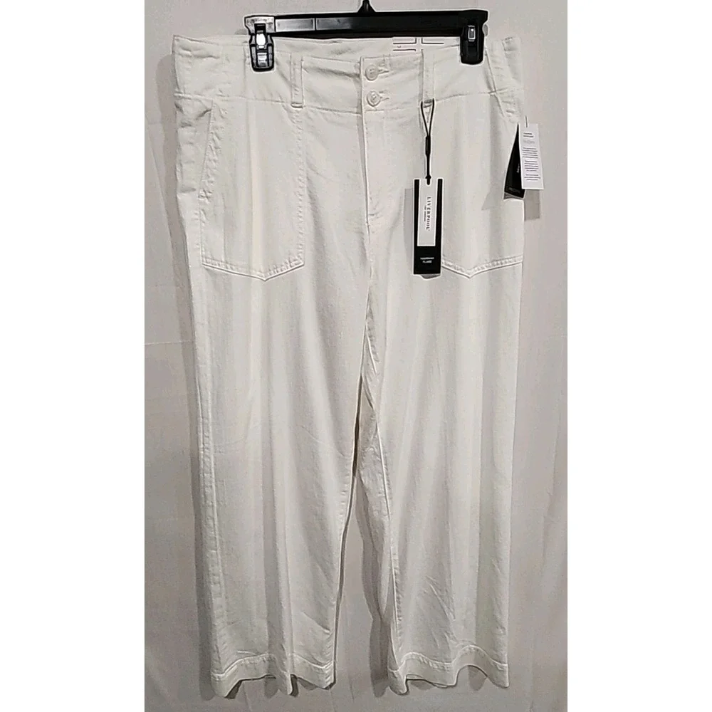 Liverpool Pants NWT Womens Size 12/31 Soft White, Hannah Flare 4 Pockets - Picture 1 of 14